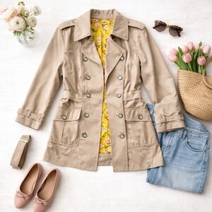 NWOT Lane Bryant Classic Trench Coat Khaki Tan Belted Double Breasted 22/24